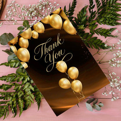 Thank You Digital Card | Gold Balloon Canva Template