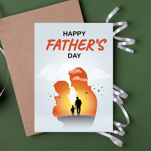Digital Card Happy Fathers Day - Father, Son & Daughter