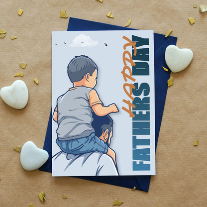 Happy Father's Day Digital Card | Father & Son Canva Template