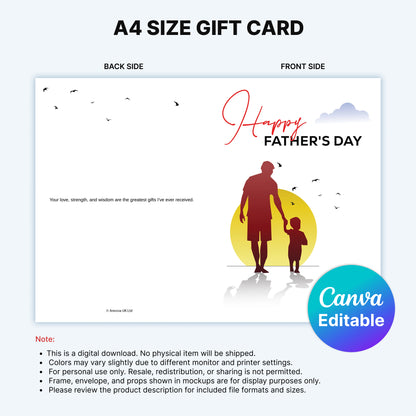 Digital Card Happy Fathers Day - Father, Son & Sunset