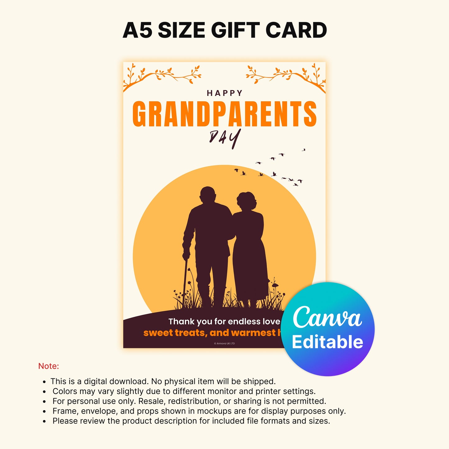 Happy Grandparents Day Digital Card | Thank You for Endless Love