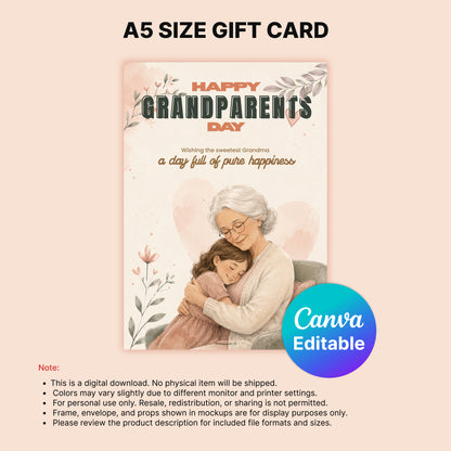 Happy Grandparents Day Digital Card | Sweet Grandma Greeting Card