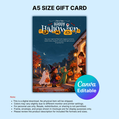 Happy Halloween Digital Card | Kids in Halloween Costumes