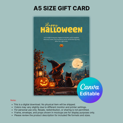 Happy Halloween Digital Card | Under the Halloween Moon