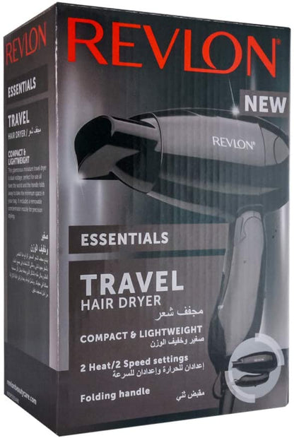 Revlon RVDR5305 Travel Hair Dryer | Travel Adaptor | Pouch | Folding Handle
