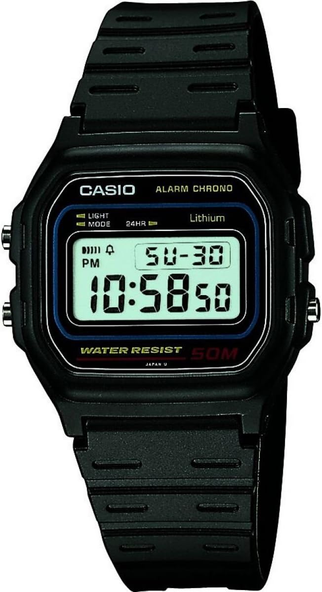 Casio W-59-1VQES Casual Digital Watch with Black Resin Strap