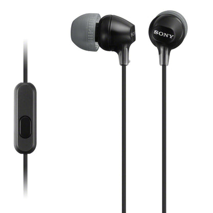 SONY MDR-EX15AP BLACK Fashion Color EX Series Earbud Headset with Mic /Brand New