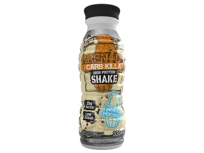 Grenade- Carb Killa High Protein Shake White Chocolate | Low Sugar| White Chocolate Flavour | Nutritious Shake | Guilt-free Shake | 330ml | Pack of 8