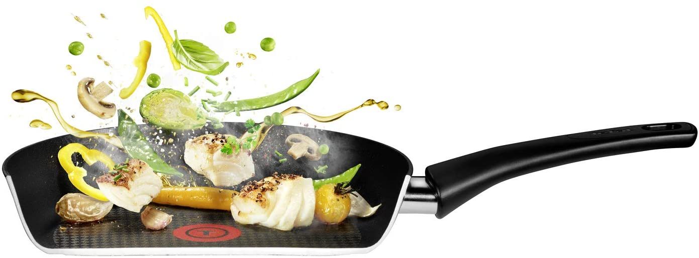 Tefal So Recycled G11004 Multi-Purpose Round Frying Pan Saucepan / Multi-Purpose Frying Pan, Black, Titanium Pro, 175 C, Aluminium