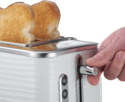 Russell Hobbs 24370 Inspire High Gloss Plastic Two Slice Toaster, White