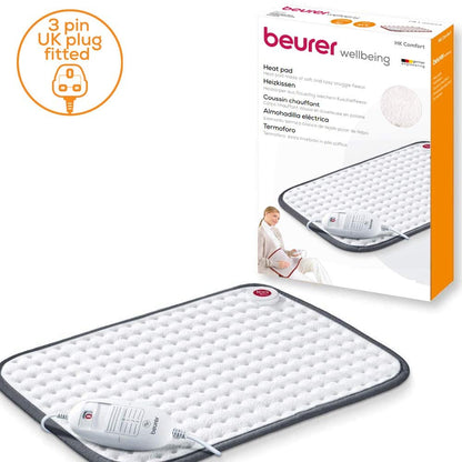 Beurer HK Comfort Super-Soft Heat Pad, Luxurious Fleece Heat Pad to Help Yout Beat The Chill, 3 temperature settings and Automatic Switch-Off, Machine-Washab