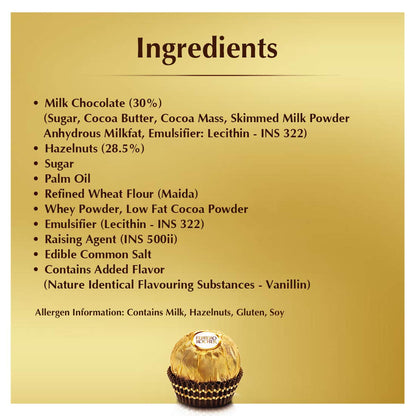 Ferrero Rocher Chocolate Pralines Gift Box of Chocolate 16 Pieces 200g