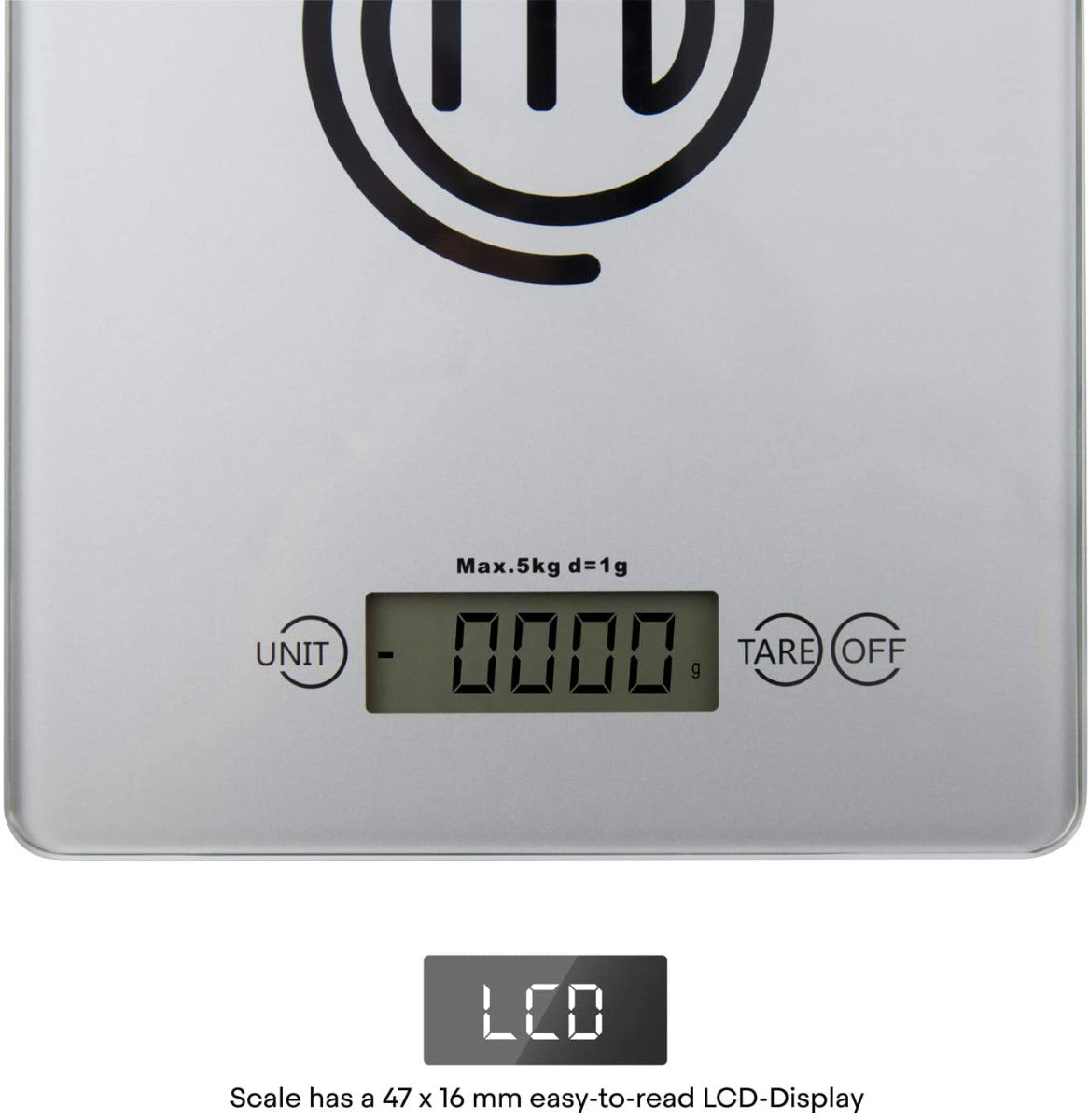 MasterChef  525489 Kitchen Scale, Wide Platform, 4mm Tempered Safety Glass, Touch On & Auto-Off