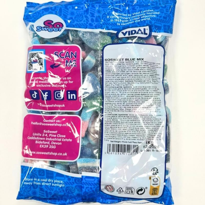Vidal SoSweet Blue Sweet Mix 1kg product pack