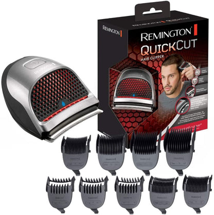 Remington Quick Cut Hair Clippers with 9 Comb Lengths Curved Blade for Rapid Hair Trimming Detailing with Storage Pouch - HC4250