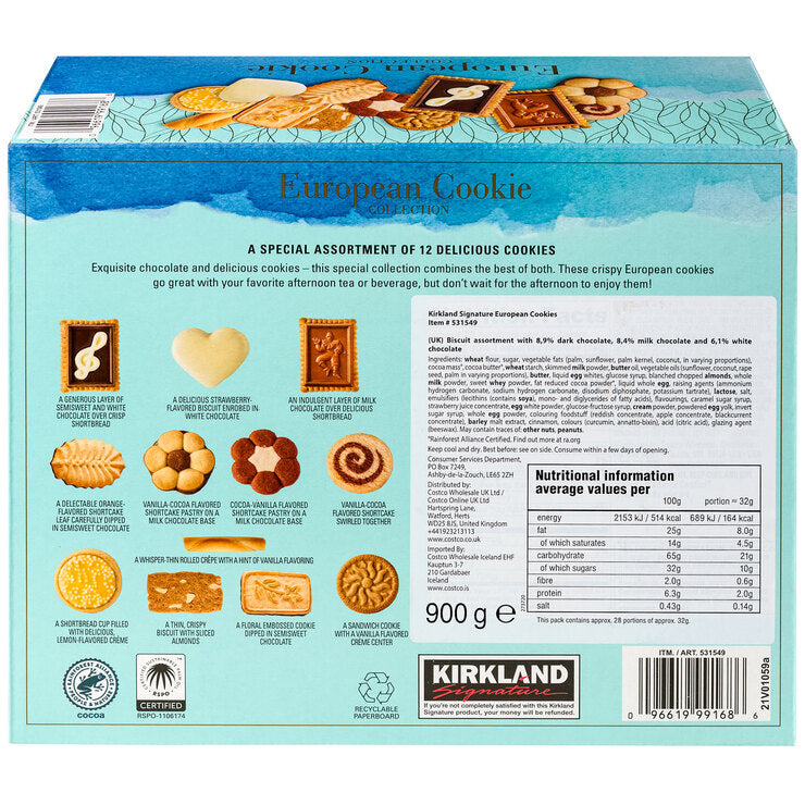 Kirkland European Cookie Collection 900g