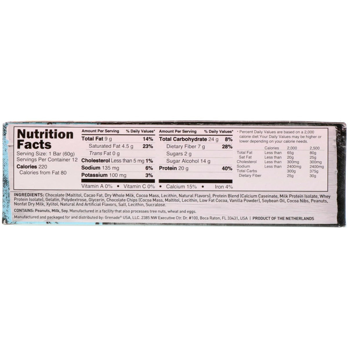 Grenade Carb Killa, High Protein Bar, Chocolate Chip Cookie Dough, 12 Bars, 2.12 oz , 60g Each
