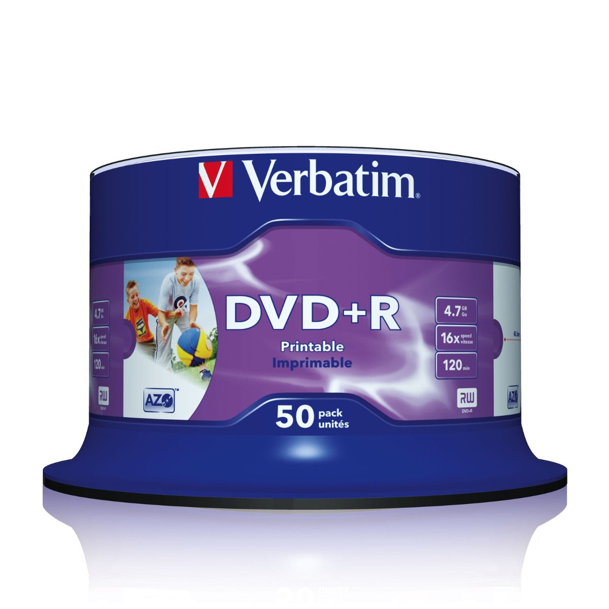 Verbatim 43512 4.7GB 16x Wide Inkjet Printable DVD+R - 50 Pack Spindle