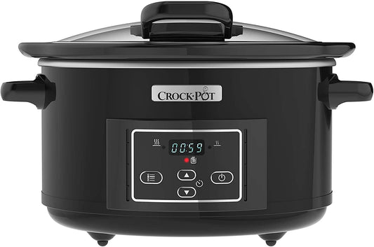 Crock-Pot CSC052 Lift and Serve Digital Slow Cooker I Hinged Lid and Programmable Countdown Timer I 4.7 Litre