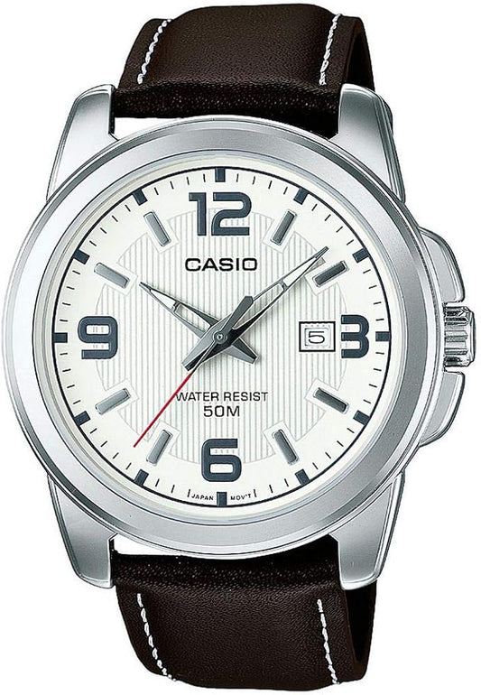 Casio MTP-1314PL-7AVEF Mens Analogue Watch - Brown with Silver Case