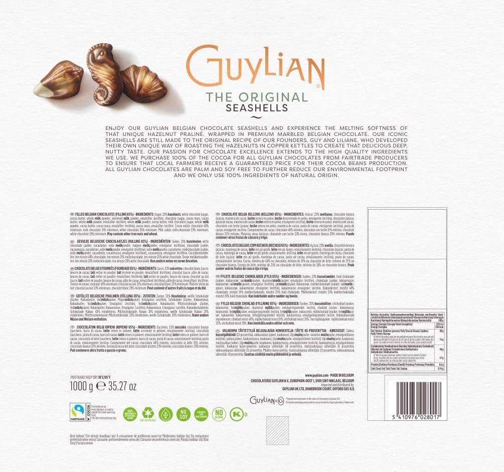 Guylian Artisan Belgian Chocolate Sea Shells Gift Box - 88 Sea Shells - 1000g