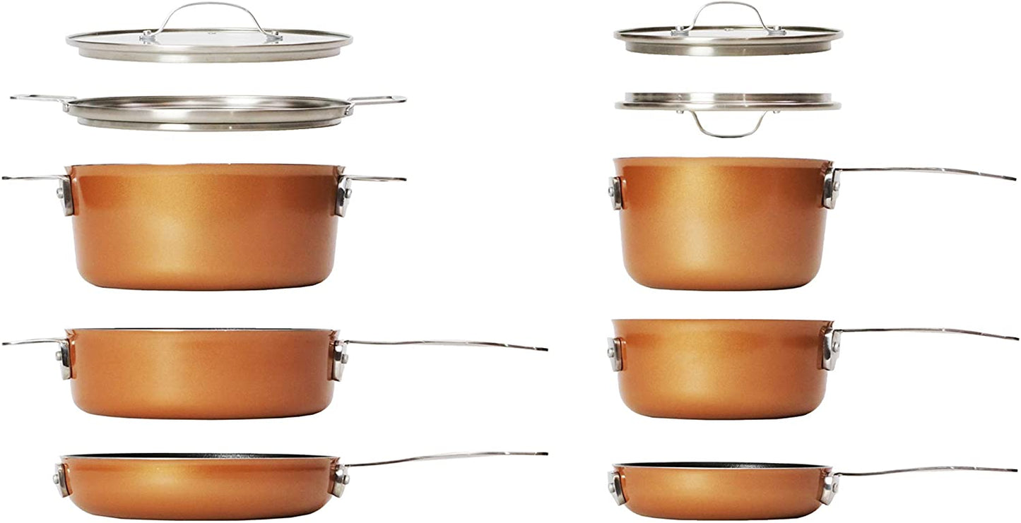 Gotham Steel 2874 Stackmaster 10 Piece Cookware Set
