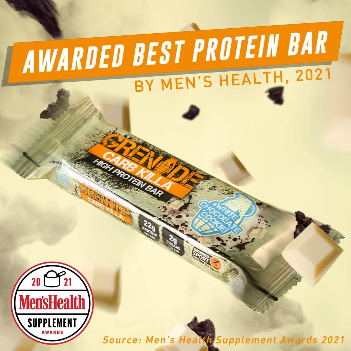Grenade Carb Killa, High Protein Bar, Chocolate Chip Cookie Dough, 12 Bars, 2.12 oz , 60g Each