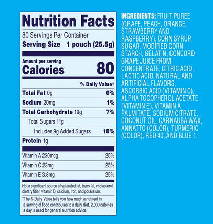 Welch's Mixed Fruit Snacks 80 X 25G Pouches