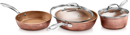 Gotham Steel 2691 10 Piece Hammered Copper Cookware Set