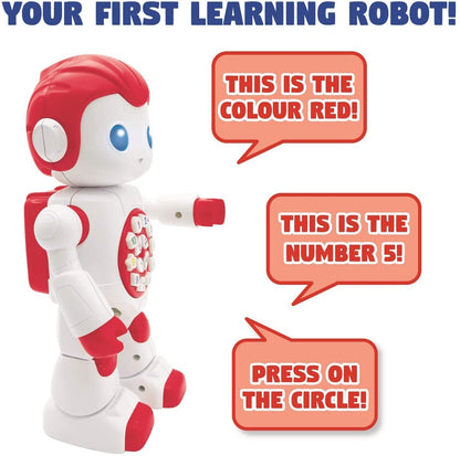 LEXIBOOK ROB15EN Powerman Smart Interactive Learning Toy for Kids - Educational Toy Robot - Red and White