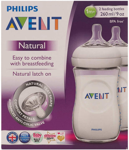 Philips Avent SCF033-27 Baby Bottle TWIN Natural 2.0  9oz