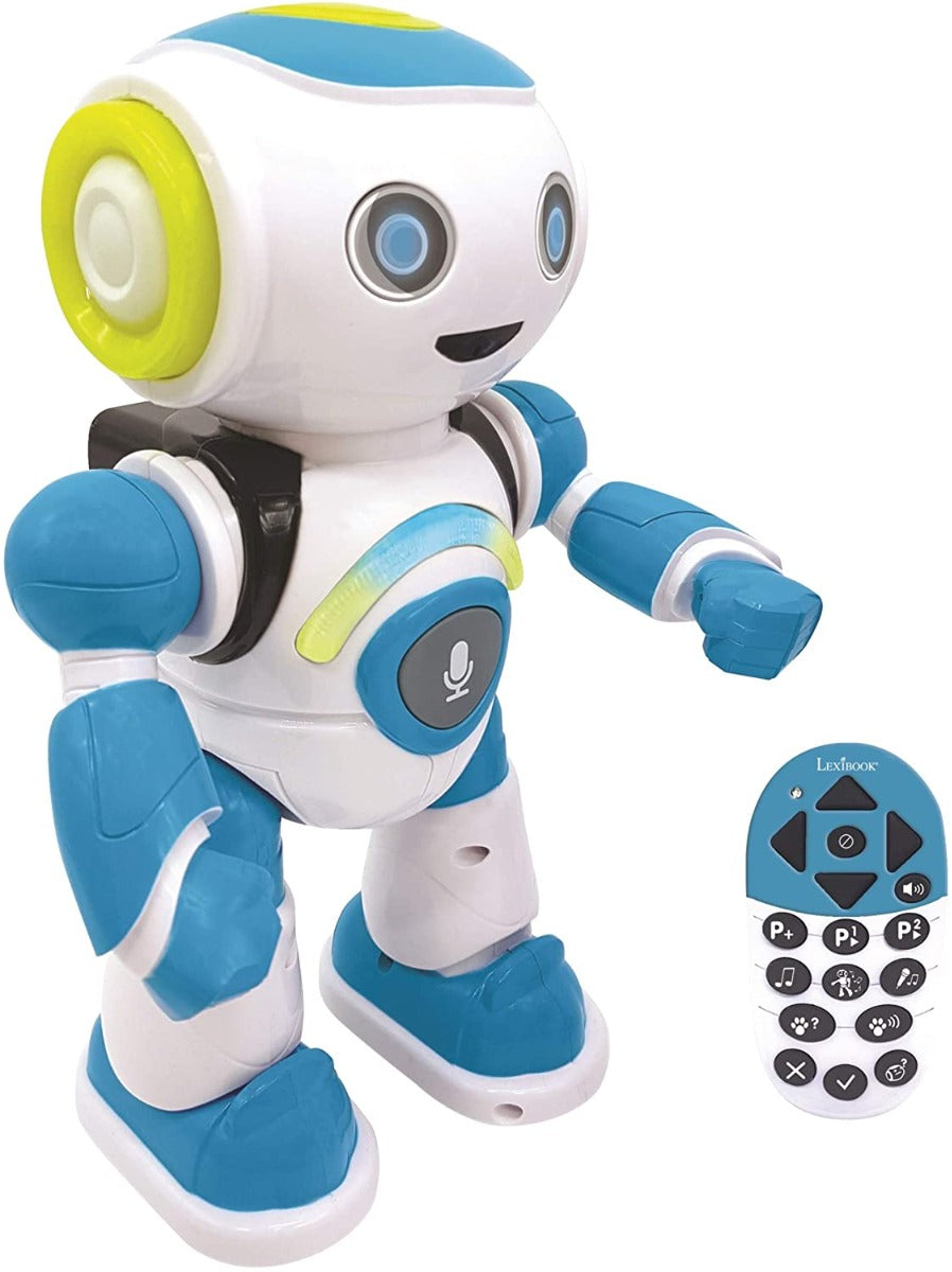 LEXIBOOK Smart Robot Powerman Junior Educational and Interactive Remote Control Toy, Blue and White , ROB20EN