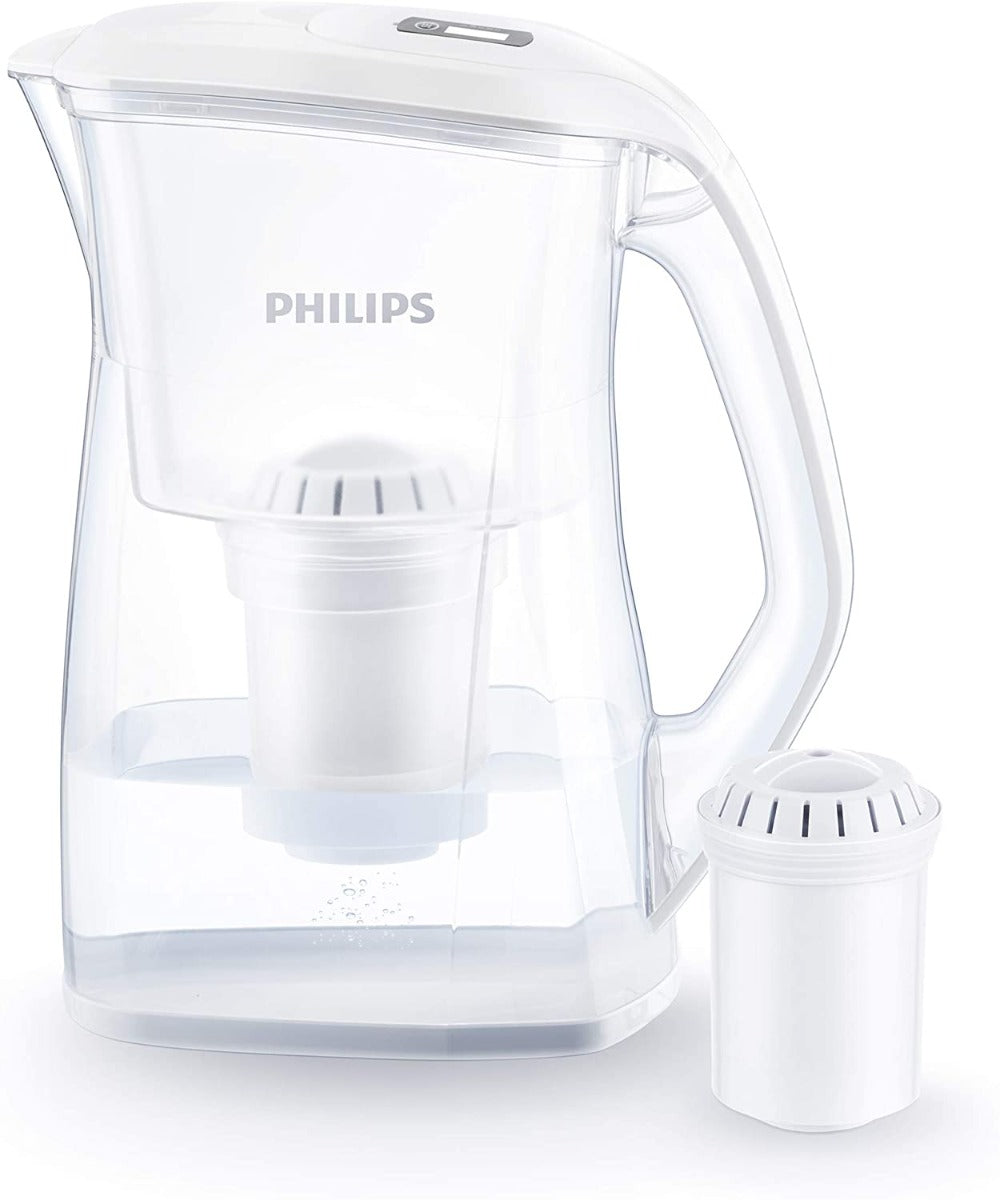 Philips AWP2970 Anti-Bacteria Water Filter Pitcher, Digital Timer, Ultrafiltration, White