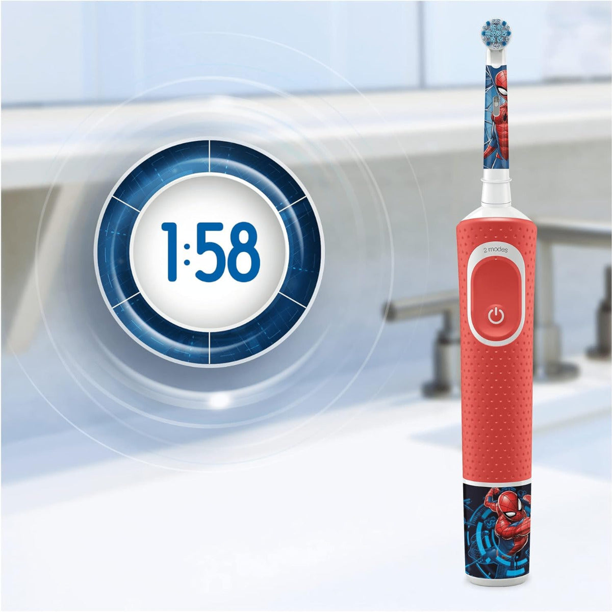 Oral B EB10B4SPI Spiderman Kids Electric Toothbrush Head x4