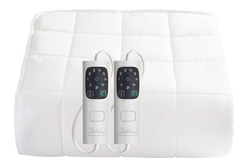 Dreamland Boutique Hotel 200 Thread Count Cotton Percale Electric Mattress Protector Kingsize 200x150cm, 2 Controls - 16702