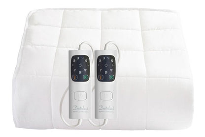 Dreamland Boutique Hotel 200 Thread Count Cotton Percale Electric Mattress Protector Kingsize 200x150cm, 2 Controls - 16702