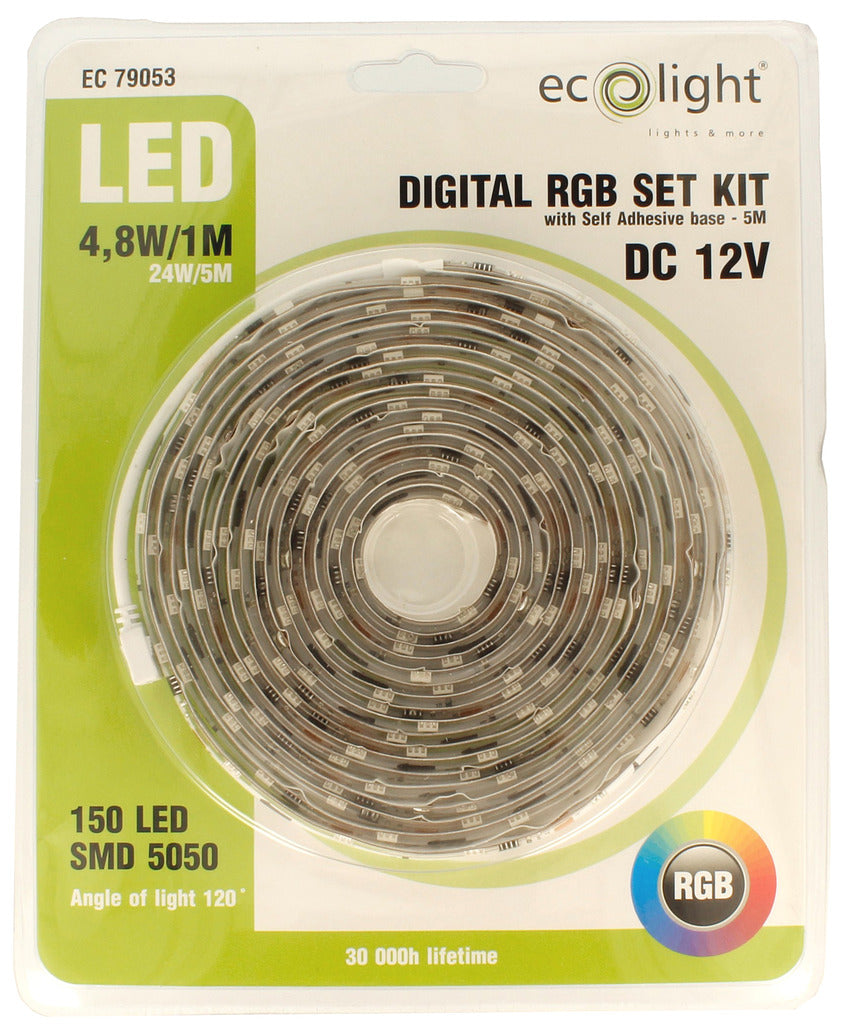 Ecolight LED Striplight Digital RGB Alternating Multicolour 5m 150 LEDs
