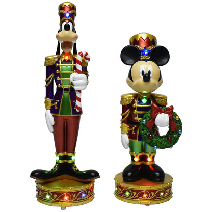 Disney 1487699 Mickey & Goofy Nutcrackers with Light & Music