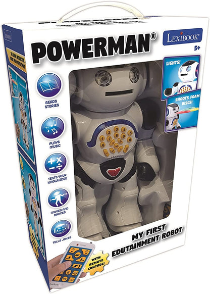 Lexibook Powerman Remote Control Interactive Remote Control Toy , Educational Robot Toy, ROB50EN,  White and Black