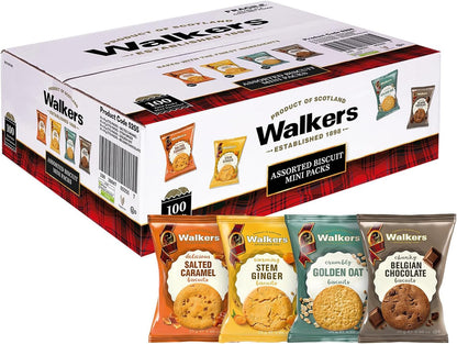 Walkers Assorted Biscuits Mini Packs, 100 x 25g product pack