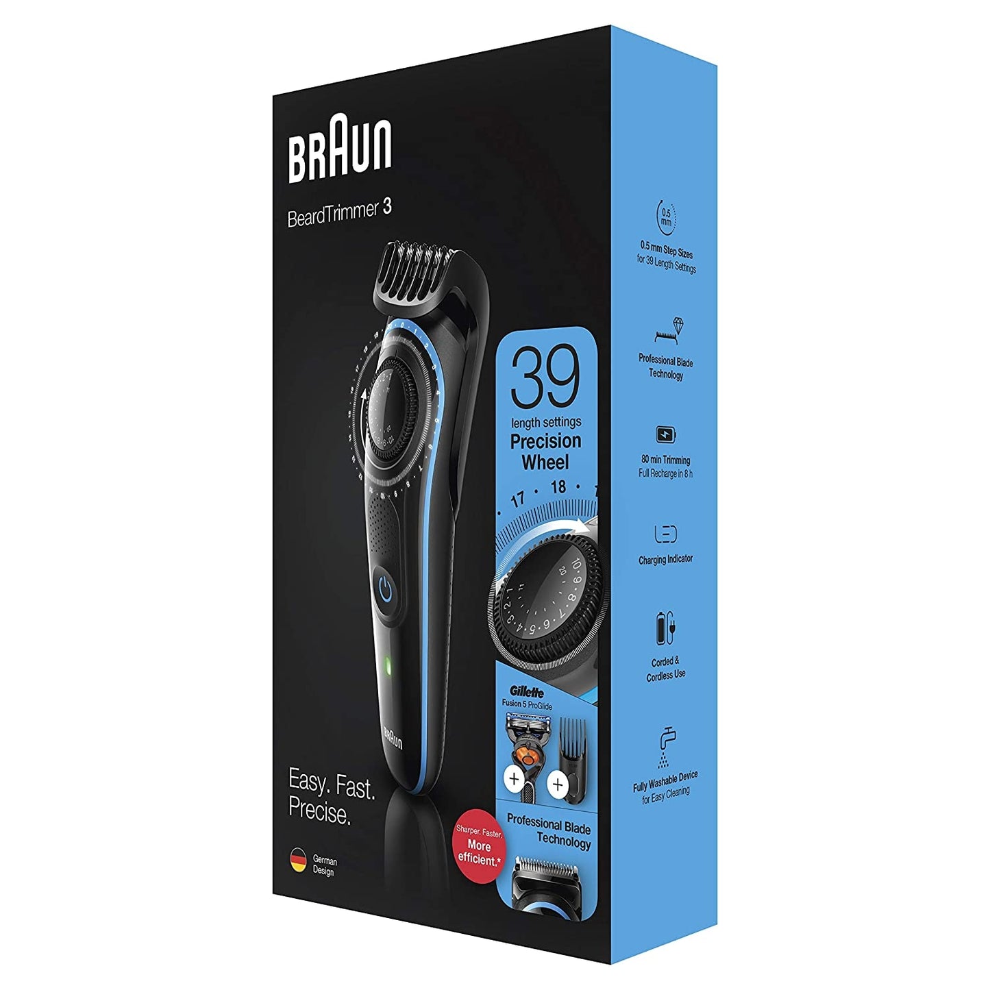 Braun Beard Trimmer & Hair Clippers with Gillette Fusion5 ProGlide Razor