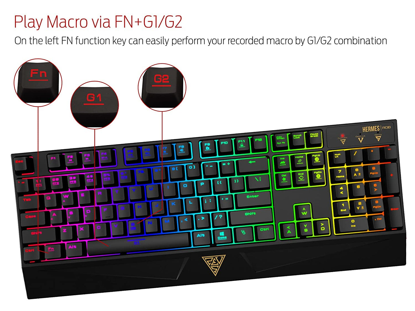 GAMDIAS HERMES RGB Mechanical Gaming Keyboard with Blue Switch, 6 Player Profiles, N-key Rollover | GKB1050