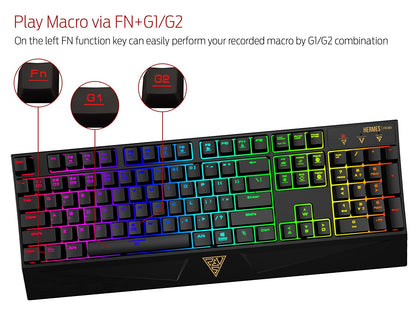 GAMDIAS HERMES RGB Mechanical Gaming Keyboard with Blue Switch, 6 Player Profiles, N-key Rollover | GKB1050
