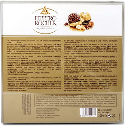 Ferrero Rocher Chocolate Pralines Gift Box of 24 Chocolates 300g