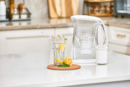 Philips AWP2970 Anti-Bacteria Water Filter Pitcher, Digital Timer, Ultrafiltration, White