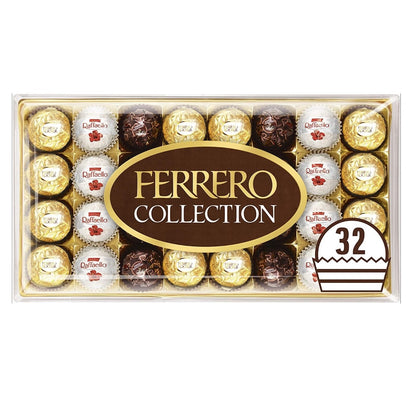 Ferrero Collection Chocolate Hamper Gifts Set, Assorted Dark, Milk, Chocolate and Coconut and Almond, 359g, Box of 32 Pieces