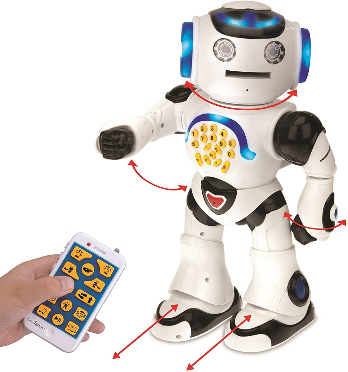 Lexibook Powerman Remote Control Interactive Remote Control Toy , Educational Robot Toy, ROB50EN,  White and Black