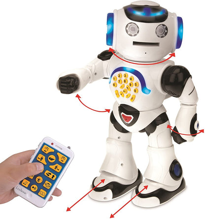 Lexibook Powerman Remote Control Interactive Remote Control Toy , Educational Robot Toy, ROB50EN,  White and Black