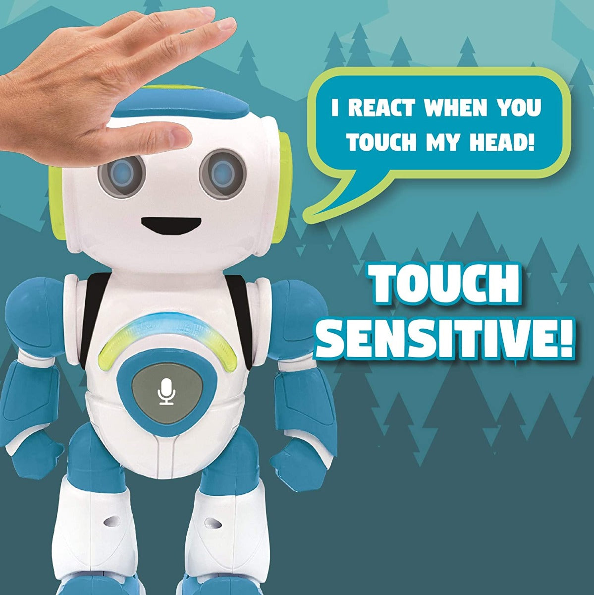 LEXIBOOK Smart Robot Powerman Junior Educational and Interactive Remote Control Toy, Blue and White , ROB20EN