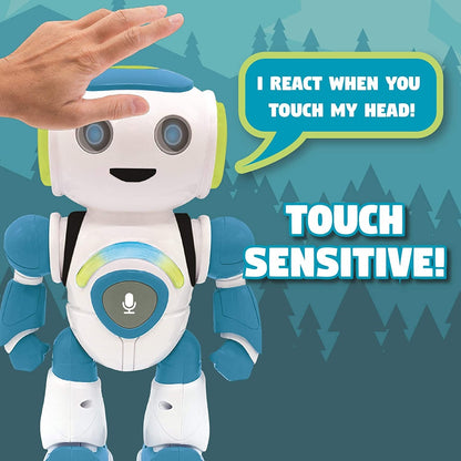 LEXIBOOK Smart Robot Powerman Junior Educational and Interactive Remote Control Toy, Blue and White , ROB20EN